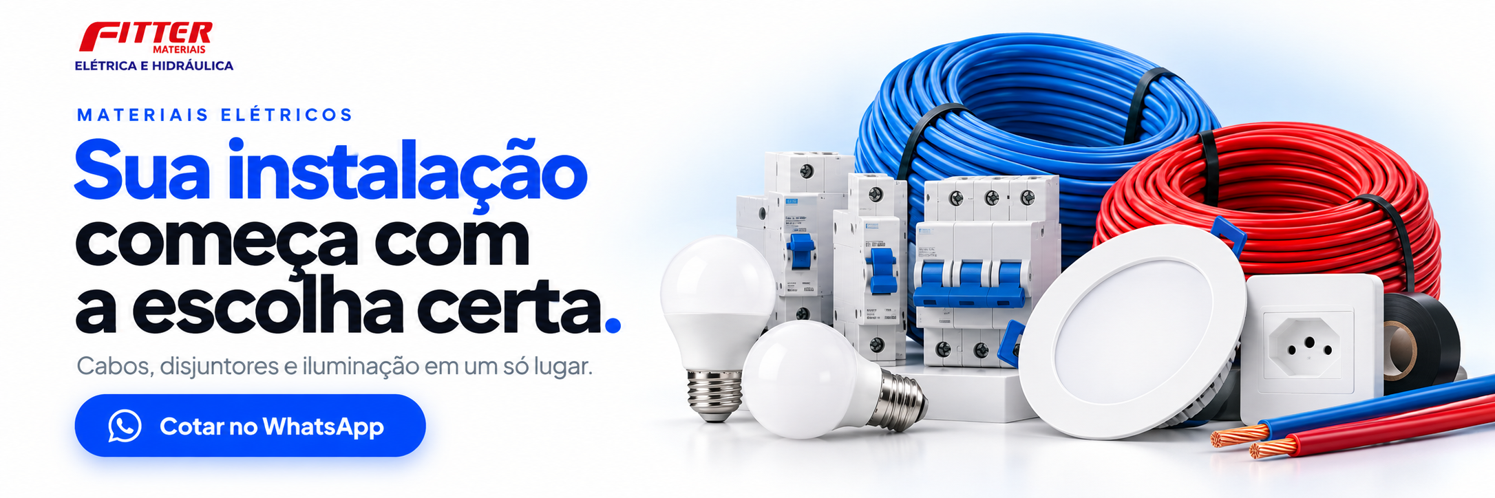Materiais Elétricos: Cabos, disjuntores e iluminação - Fitter Materiais